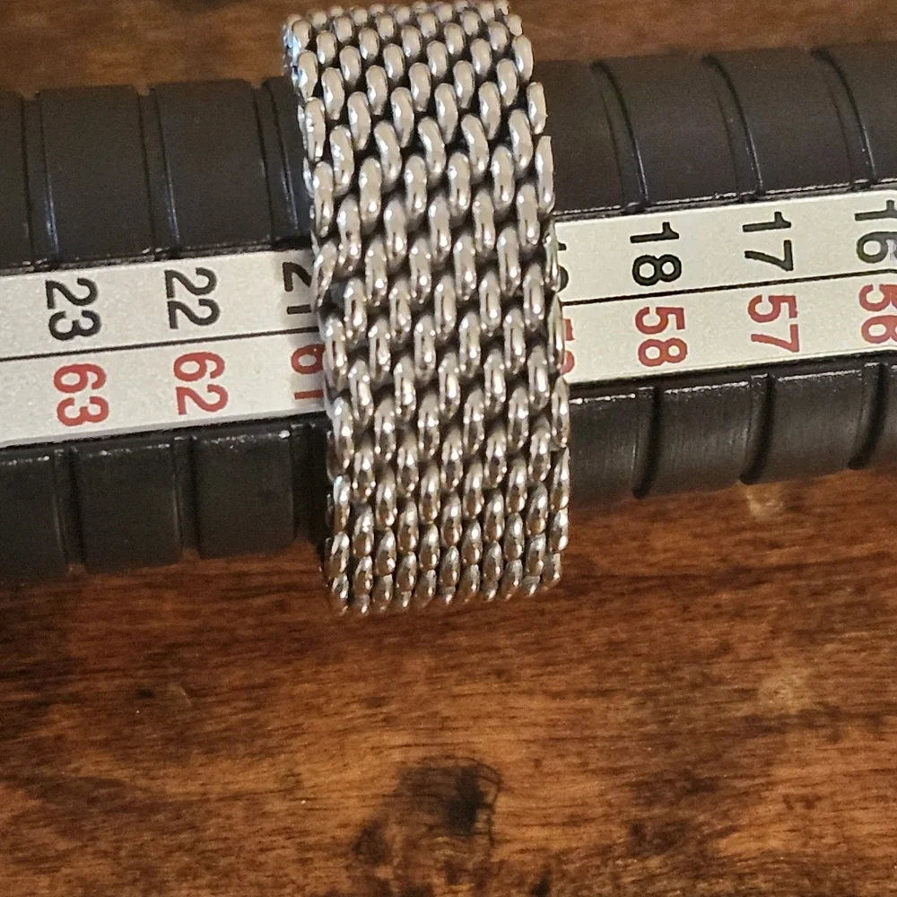 Tiffany Somerset Silver Mesh Ring Size 9 - Picture 8 of 10